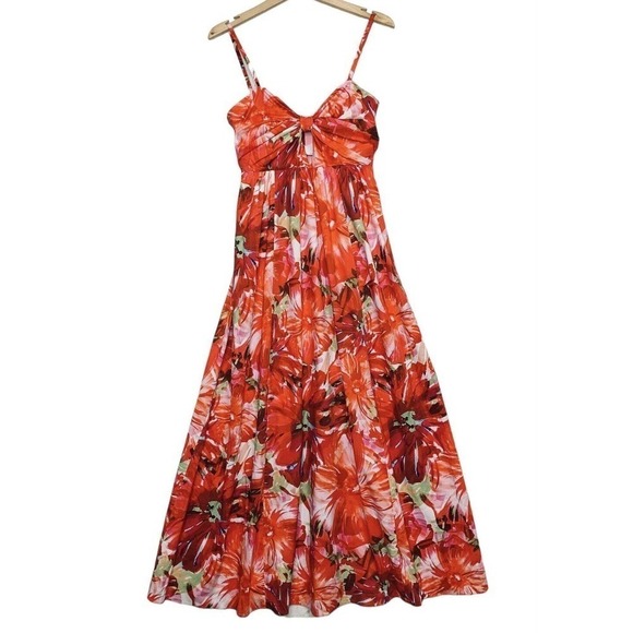 Milly Noah Brushstroke Poplin Maxi Dress Womens Size 2 $425 - Picture 7 of 16